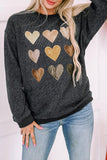 Heart Round Neck Dropped Shoulder Sweatshirt - PD SECRET REALM