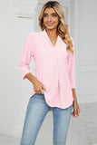 Eyelet Three-Quarter Sleeve Blouse - PD SECRET REALM