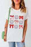 Bow Graphic Round Neck Short Sleeve T-Shirt - PD SECRET REALM