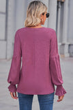 Round Neck Flounce Sleeve Blouse - PD SECRET REALM