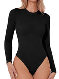 Round Neck Long Sleeve Bodysuit - PD SECRET REALM