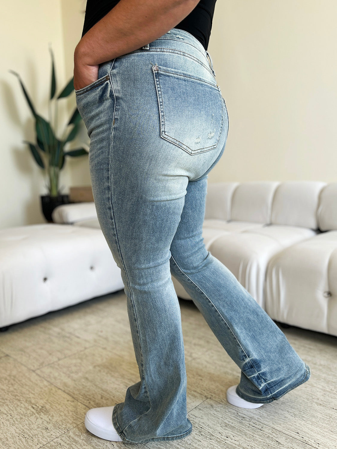 Full Size Mid Rise Flare Jeans