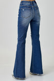 RISEN Distressed Button-Fly Flare Jeans - PD SECRET REALM