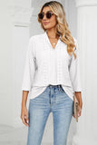 Eyelet Three-Quarter Sleeve Blouse - PD SECRET REALM