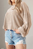 Round Neck Drop Shoulder Long Sleeve Top - PD SECRET REALM