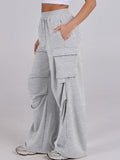 Elastic Waist Wide Leg Pants with Pockets - PD SECRET REALM