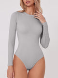 Round Neck Long Sleeve Bodysuit - PD SECRET REALM