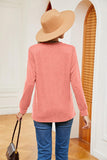 Buttoned Notched Neck Long Sleeve Top - PD SECRET REALM