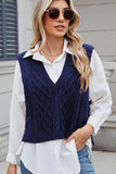 Cable-Knit V-Neck Sweater Vest - PD SECRET REALM