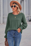 Round Neck Flounce Sleeve Blouse - PD SECRET REALM