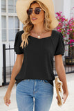 Eyelet Puff Sleeve T-Shirt - PD SECRET REALM