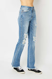 Judy Blue Full Size Distressed Raw Hem Bootcut Jeans - PD SECRET REALM