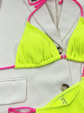 Ribbed Tie Back Bikini Set - PD SECRET REALM