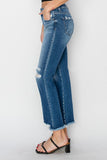 RISEN Full Size Frayed Step Hem Ankle Straight Jeans - PD SECRET REALM