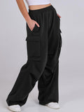 Elastic Waist Wide Leg Pants with Pockets - PD SECRET REALM