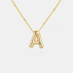 Gold-Plated Bubble Initial Necklace