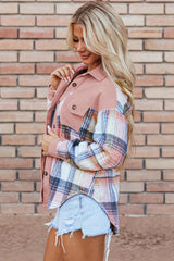 Plaid Button Up Long Sleeve Shacket