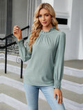 Round Neck Flounce Sleeve Blouse - PD SECRET REALM