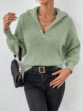 Honey Half Zip Dropped Shoulder Sweater - PD SECRET REALM