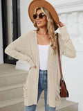 Pocketed Open Front Long Sleeve Cardigan - PD SECRET REALM