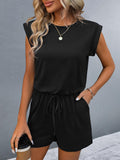 Round Neck Cap Sleeve Romper - PD SECRET REALM