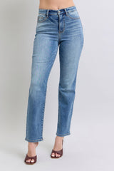 Full Size Run Vintage Wash Thermal Straight Jeans