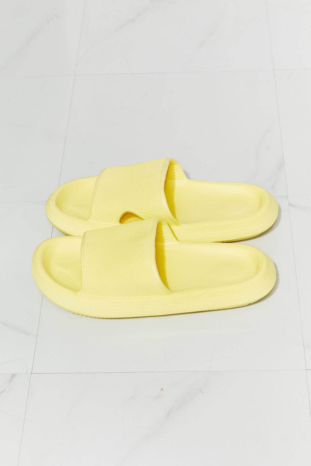 MMShoes Arms Around Me Open Toe Slide in Yellow - PD SECRET REALM