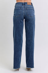 Full Size Raw Hem Mid Rise Jeans