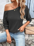 Eyelet Dropped Shoulder Blouse - PD SECRET REALM