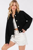 bytos Button Down Cropped Denim Jacket with Patch Pockets - PD SECRET REALM