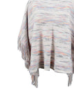 Round Neck Fringe Detail Sleeve Poncho - PD SECRET REALM