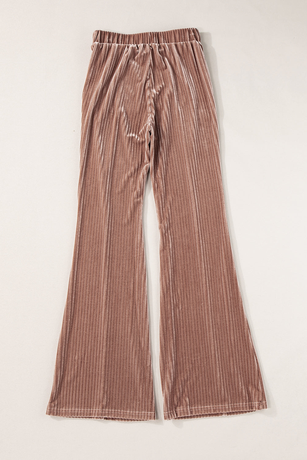 Chestnut Solid Color High Waist Corduroy Flare Pants