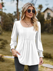 Puff Sleeve Pleated Blouse - PD SECRET REALM