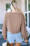 Round Neck Drop Shoulder Long Sleeve Top - PD SECRET REALM