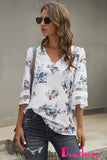 Printed Flare Sleeve Top - PD SECRET REALM