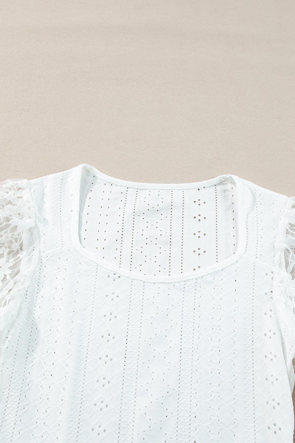 Eyelet Lace Long Sleeve Bodysuit