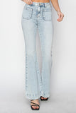 Risen Full Size High Rise Front Patch Pocket Flare Jeans - PD SECRET REALM