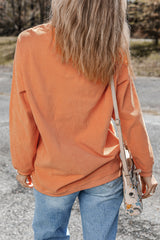 Orange Vols Letter Graphic Crinkle Ribbed Oversized Sweatshirt