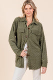 BOMBOM Checkered Button Down Dropped Shoulder Shacket - PD SECRET REALM