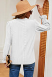 Eyelet V-Neck Flounce Sleeve T-Shirt - PD SECRET REALM