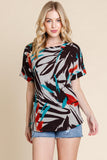 BOMBOM Printed Round Neck Short Sleeve T-Shirt - PD SECRET REALM