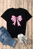 Bow Graphic Round Neck Short Sleeve T-Shirt - PD SECRET REALM