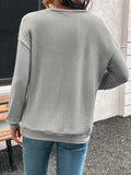 Round Neck Dropped Shoulder Long Sleeve T-Shirt - PD SECRET REALM