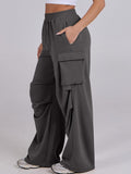 Elastic Waist Wide Leg Pants with Pockets - PD SECRET REALM