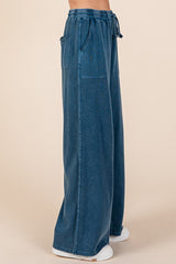 Mittoshop Mineral Wash French Terry Drawstring Wide Leg Pants