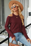 Round Neck Cold Shoulder T-Shirt - PD SECRET REALM