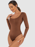 Full Size Scoop Neck Long Sleeve Bodysuit - PD SECRET REALM