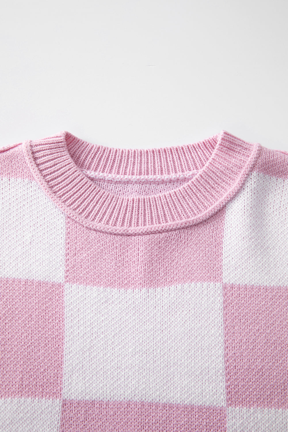 Green Checkered Bishop Sleeve Pullover Sweater