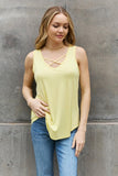 BOMBOM Criss Cross Front Detail Sleeveless Top in Butter Yellow - PD SECRET REALM