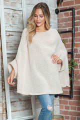 Round Neck Batwing Sleeve Sweater - PD SECRET REALM